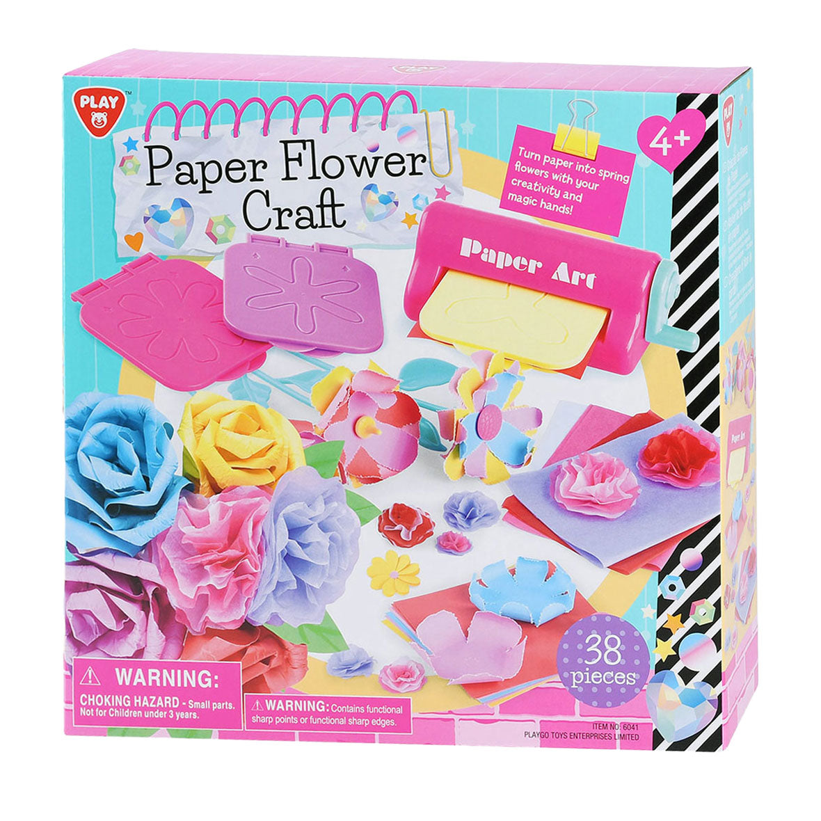 Play papieren bloemen maken knutselset, 38dlg.