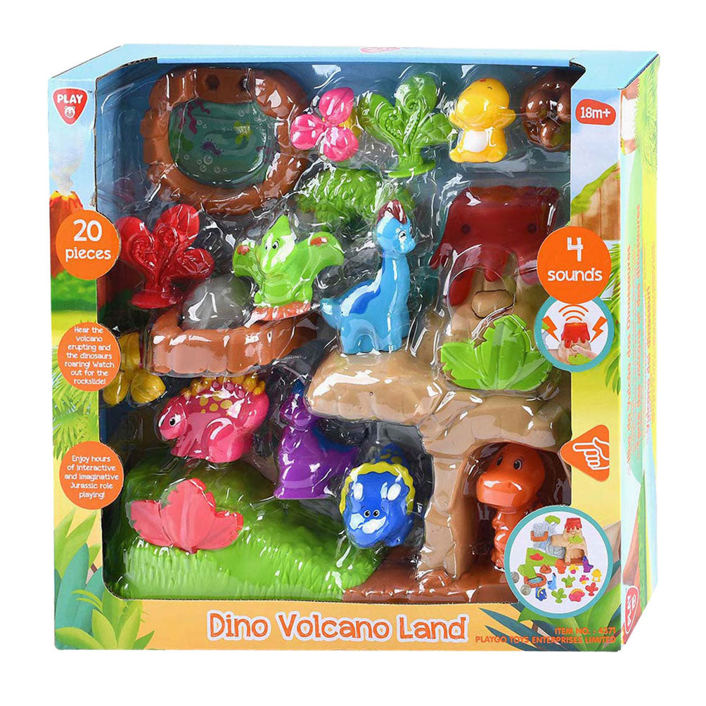 Play dino's met vulkaan speelset, 20dlg.