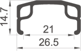 Rodi voorwiel 28 622*21 parallex - zilver