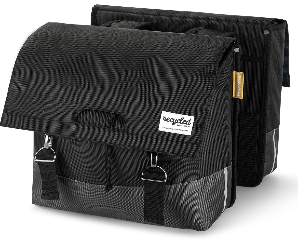 UrbanProof Urban Proof 40L dubbele fietstas zwart grijs