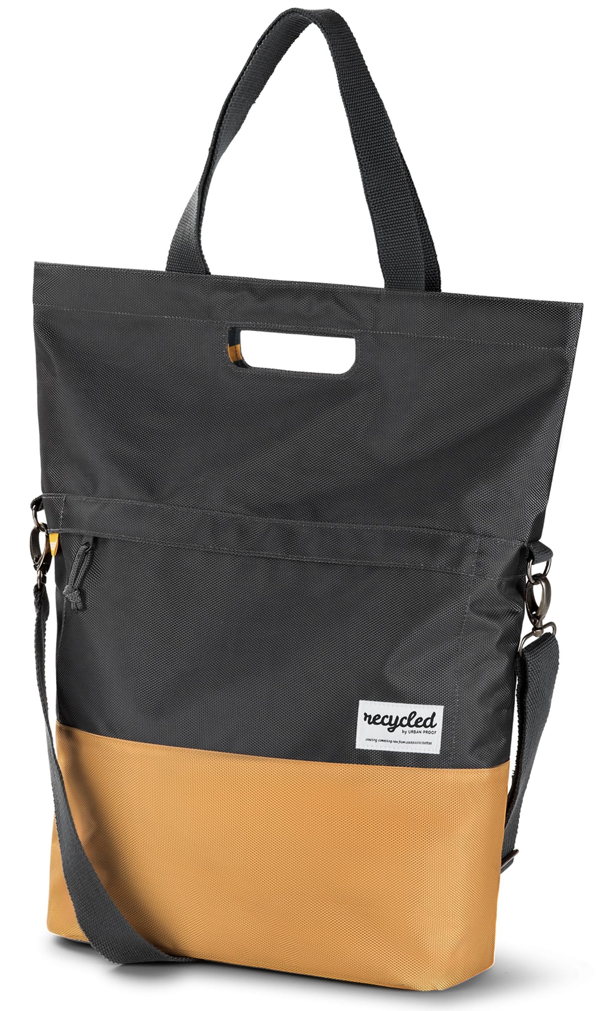 Urban Proof 20L fietstas - grijs-geel - unisex - waterbestendig - gerecycled PET materiaal