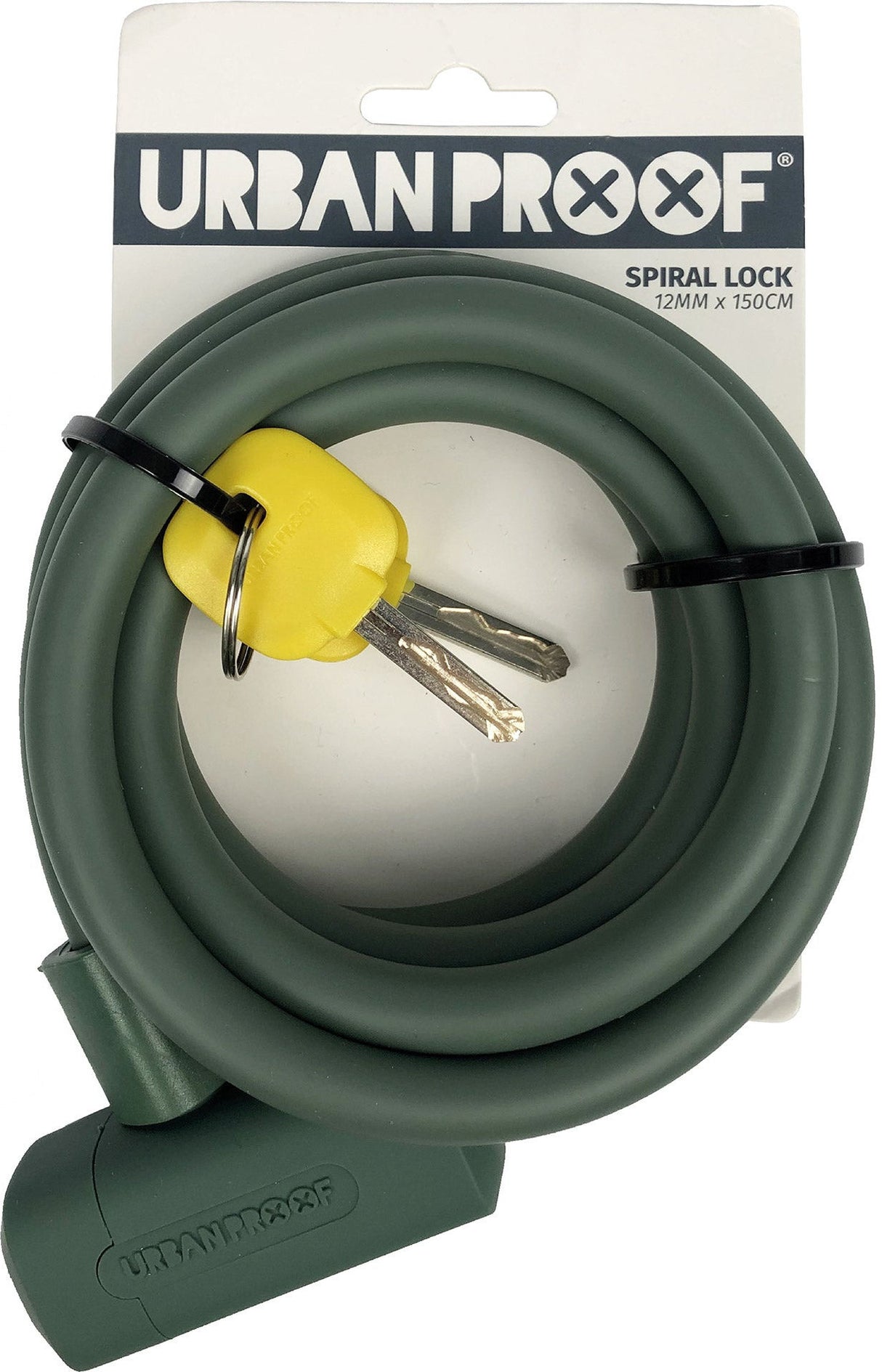 Urbanproof spiraalslot 12mm*150cm mat groen