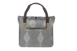 Basil Elegance fietsshopper, Green PET, waterkerende vouwsluiting, gepolsterde hand schouderbanden, 20-26L, taupe