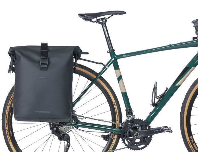 Basil SoHo MIK Side fietsschoudertas - zwart, waterdicht, PU, Nordlicht LED, 17l