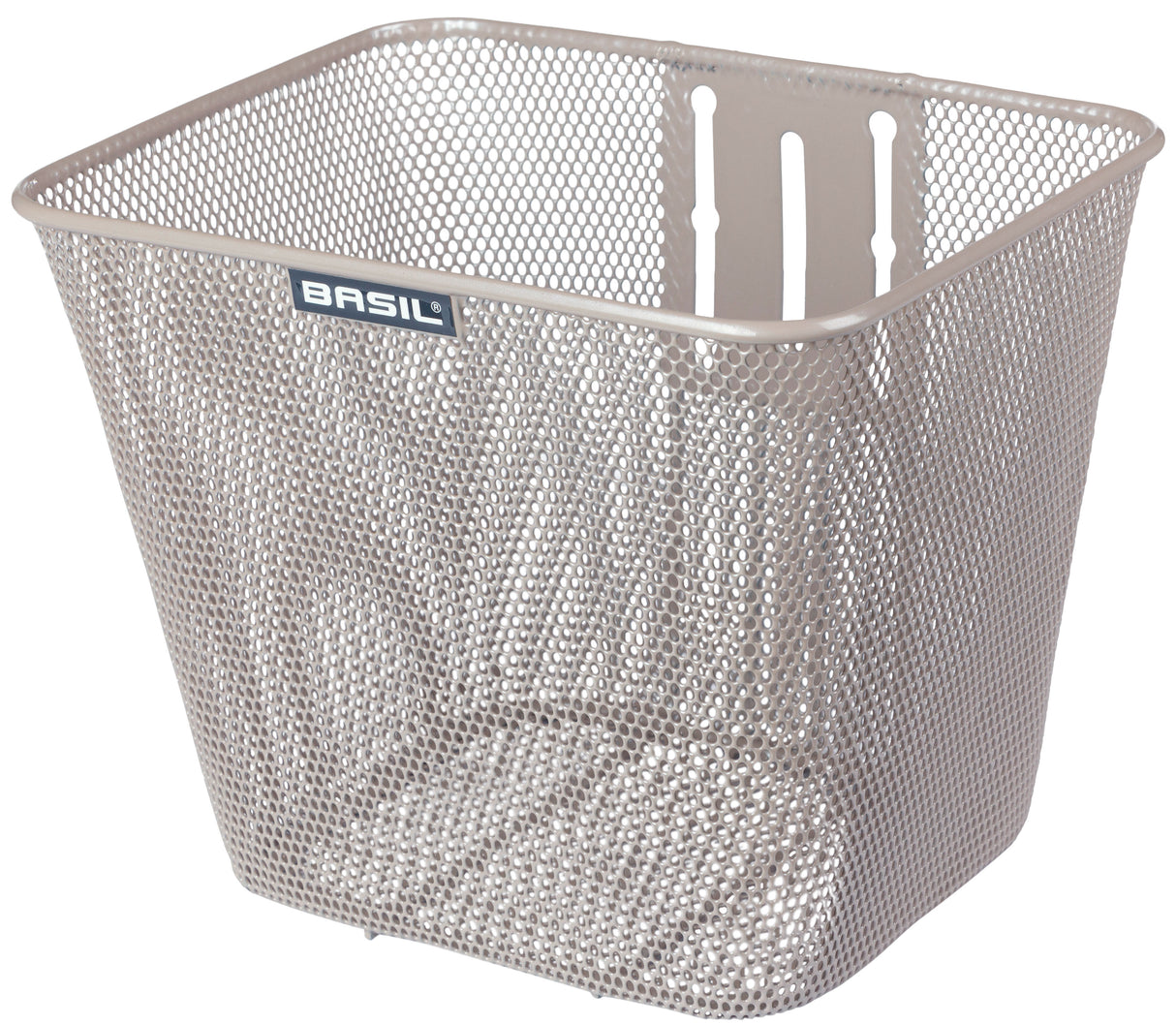 Basil fietsmand bilbao met vaste montage 26 x 22 x 27 cm - nude metallic