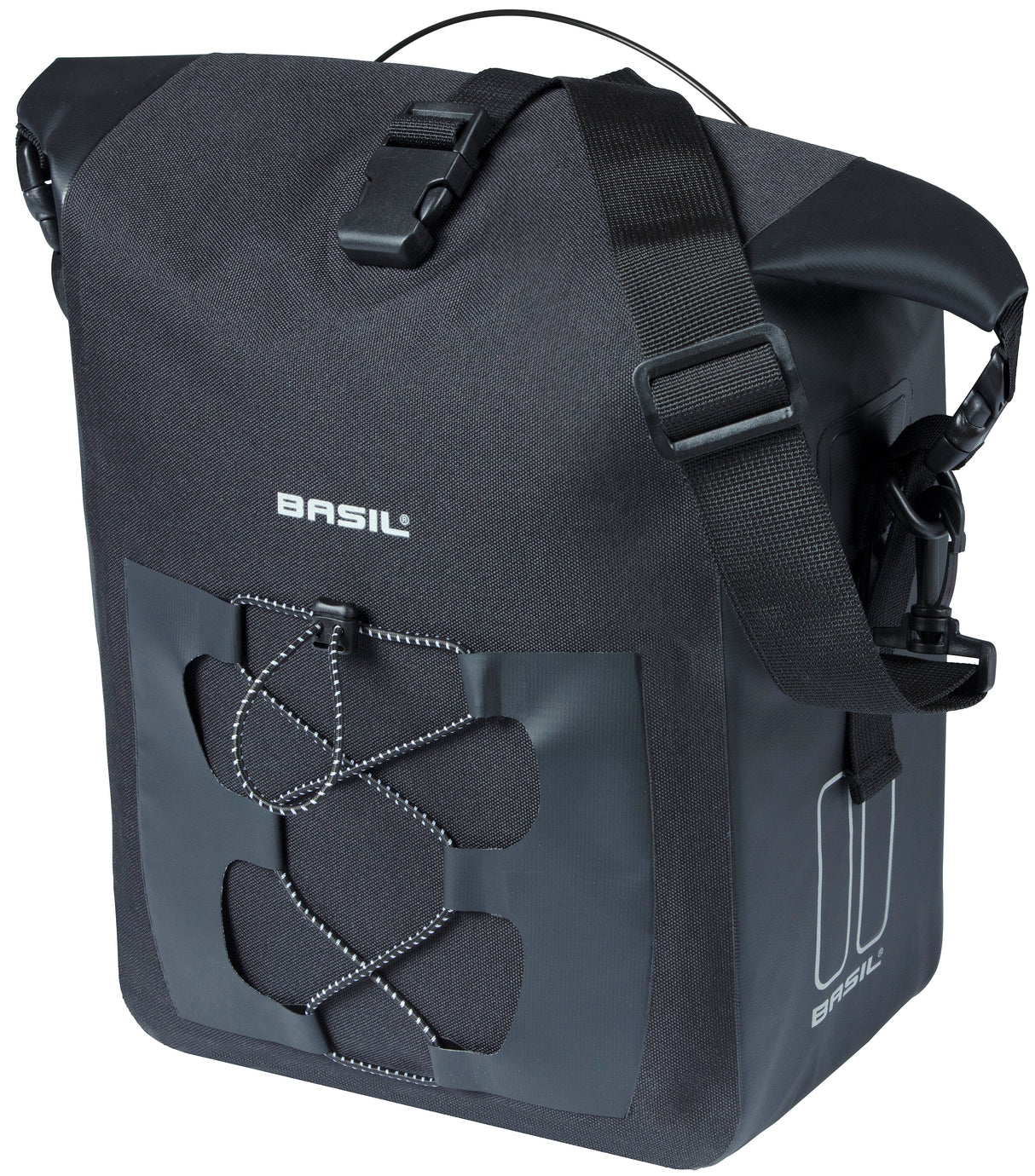 Basil enkele fietstas navigator waterproof m mik 14 liter - 14 x 24 x 34 cm - zwart