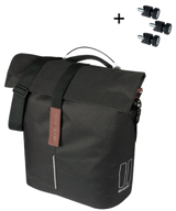 Basil tas city shopper enkel | mik studs | zwart | 14-16l