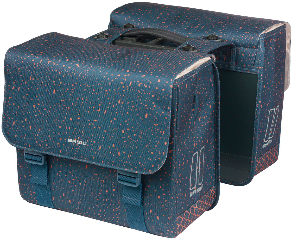 Basil dubbele fietstas flair mik 35 liter 15 x 35 x 31 cm (2x) - navy