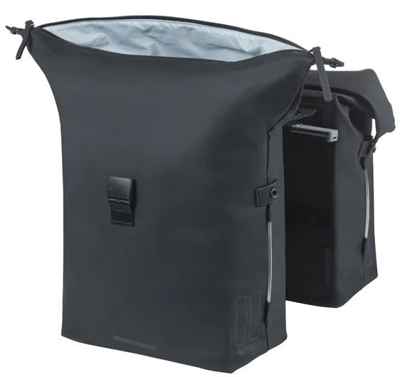 Basil dubbele fietstas soho nordlicht mik 41 liter - zwart