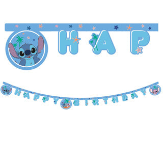 Stitch angel happy birthday banner