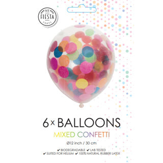 Confetti Ballonnen Papieren Confetti Mix 30cm, 6st.