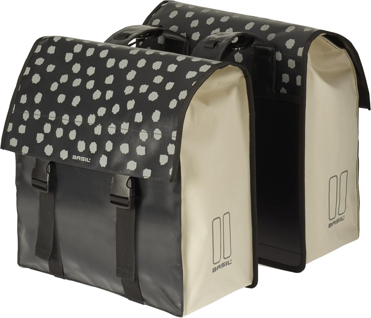 Basil dubbele tas "urban load" double bag basil urban load refl.black/white