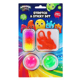 Amazing cool plakhandje plakbal 2 stuks en 3 raamlopers sticky klein assorti