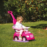 Dolu eenhoorn loopauto met duwstang roze