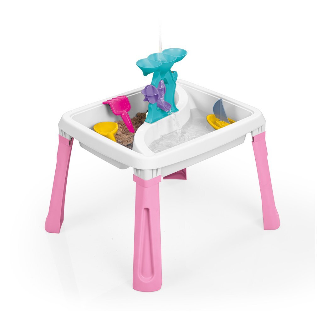 Dolu zand-watertafel + accessoires roze wit