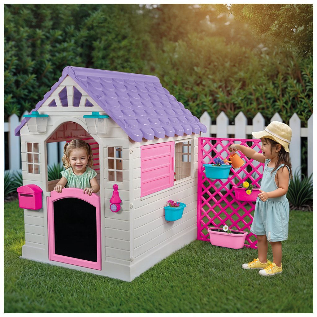 Dolu tuin speelhuis 140x127x107.5 cm + geluid roze paars