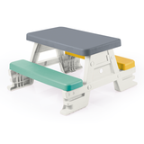 Dolu 2618 picknicktafel voor 4 kinderen binnen buiten grijs geel blauw wit