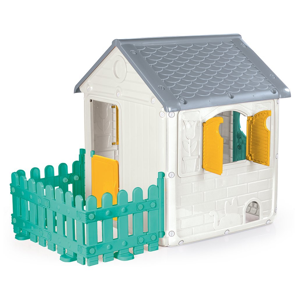 Dolu speelhuis 122.5x104x156 cm + geluid wit groen grijs geel