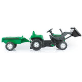 Dolu pedaal trekker graafmachine + aanhanger groen