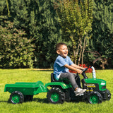 Dolu pedaal trekker met aanhanger groen