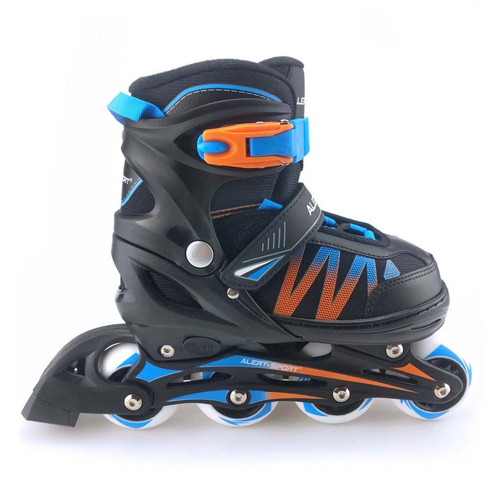 Alert inline skates maat 35-38 zwart blauw oranje