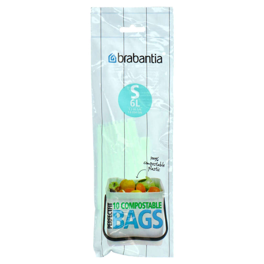 Brabantia perfectfit composteer afvalzakken s 6l 10 stuks