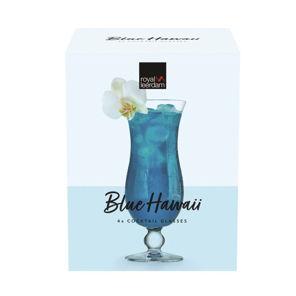 Royal leerdam blue hawaii glas set 4