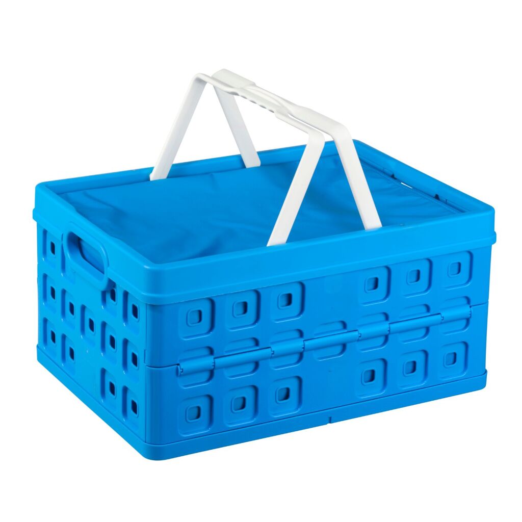 Sunware square vouwkrat + koeltas 32l 49x36x24.5 cm blauw