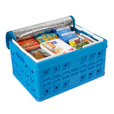 Sunware square vouwkrat + koeltas 32l 49x36x24.5 cm blauw
