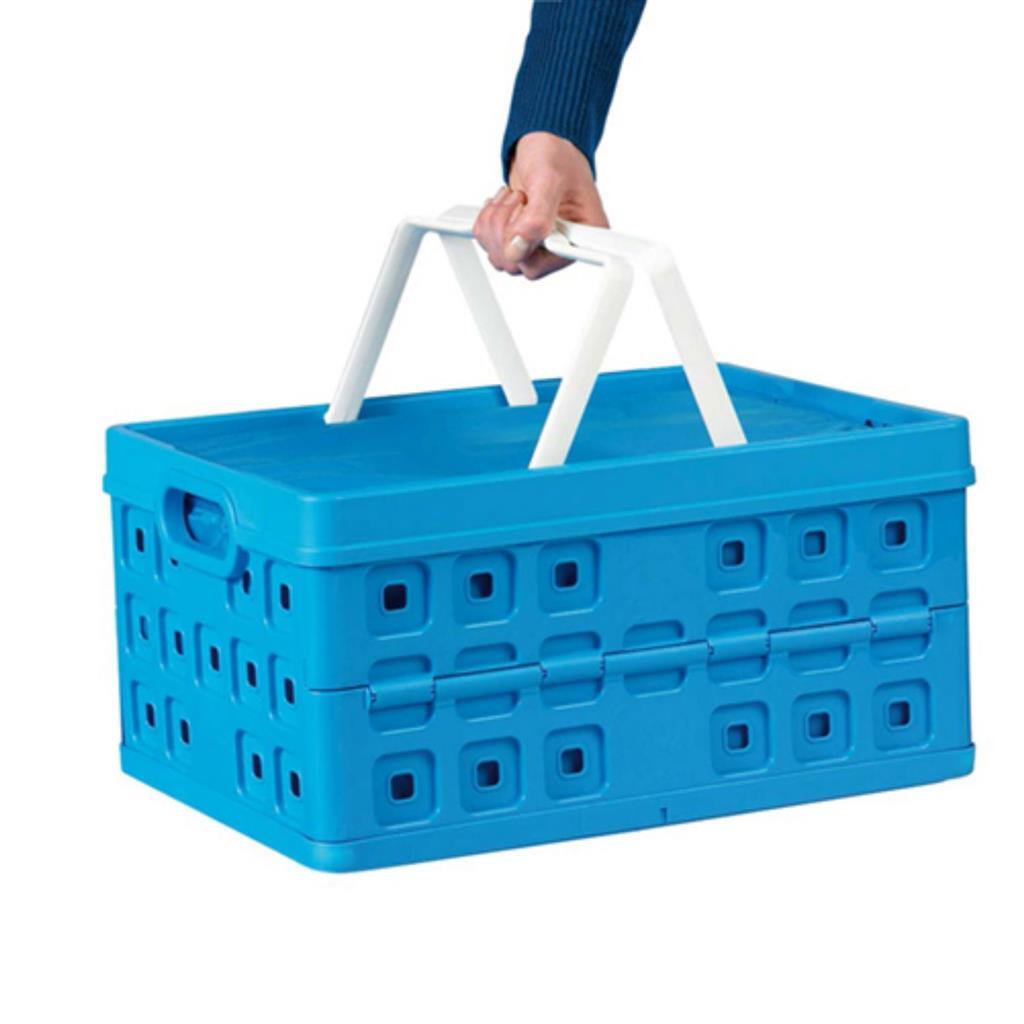 Sunware square vouwkrat + koeltas 32l 49x36x24.5 cm blauw