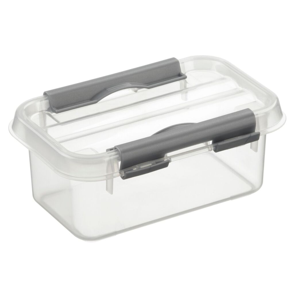 Sunware q-line opbergbox 0.5l transparant zilver