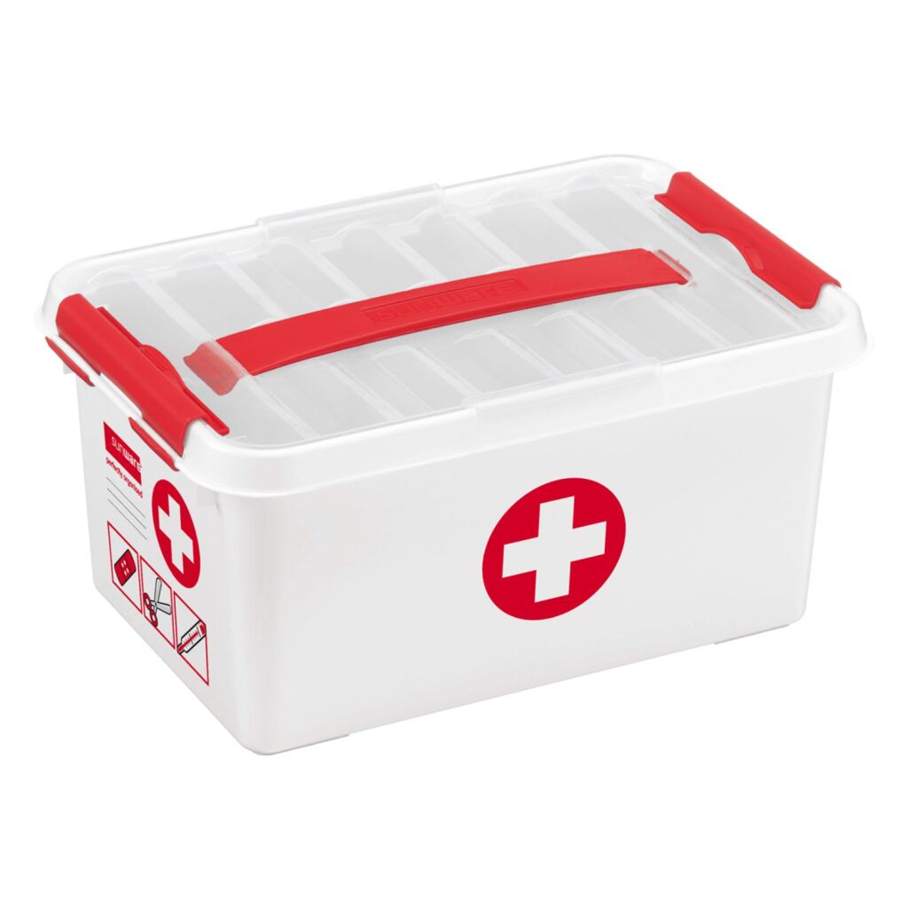 Sunware q-line ehbo doos 6l 30x20x14 cm wit rood