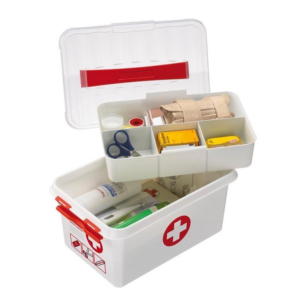Sunware q-line ehbo doos 6l 30x20x14 cm wit rood