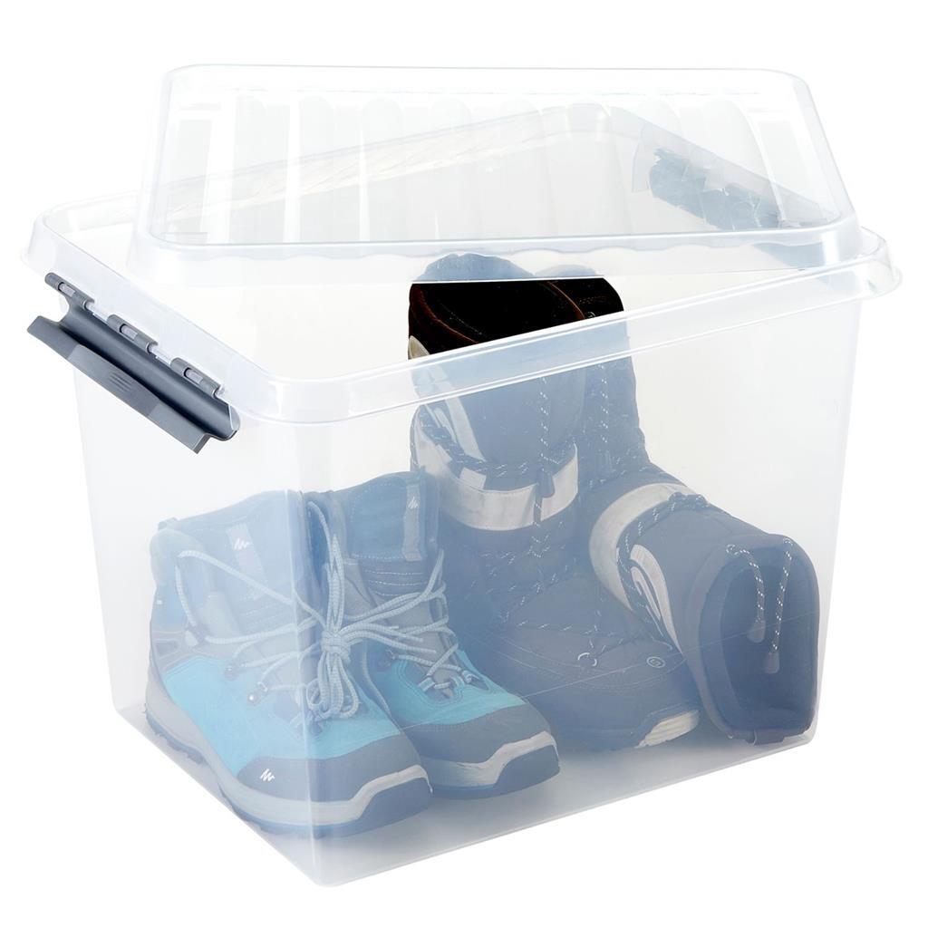 Sunware q-line opbergbox 52l transparant grijs
