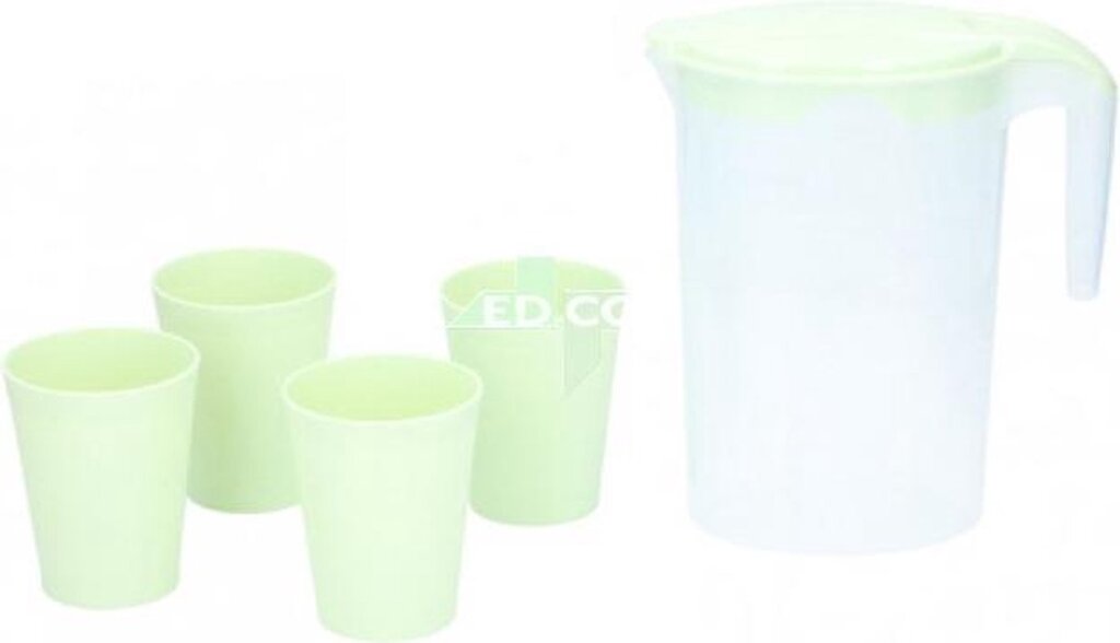 Cuisine elegance kan met bekers 22 x 20 cm groen 5-delig