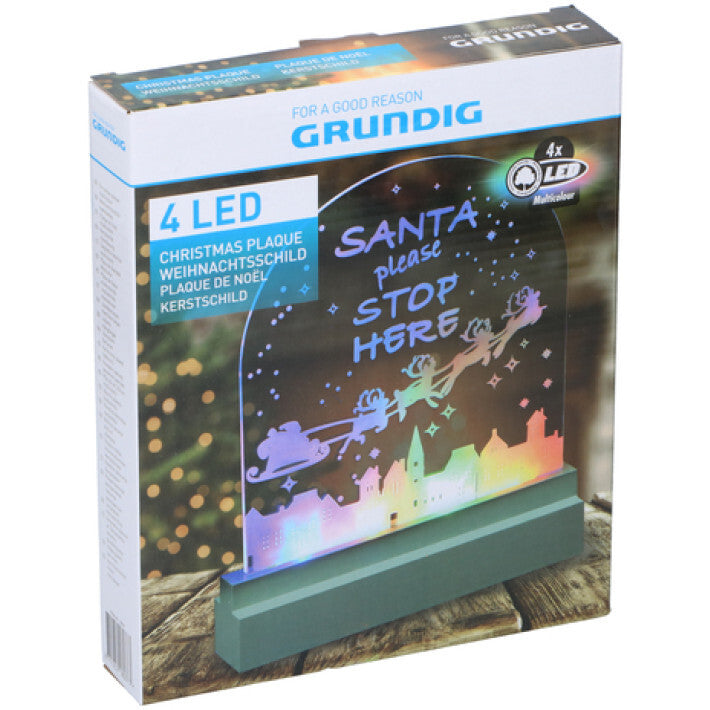 Grundig kerstschild led meerkleurig
