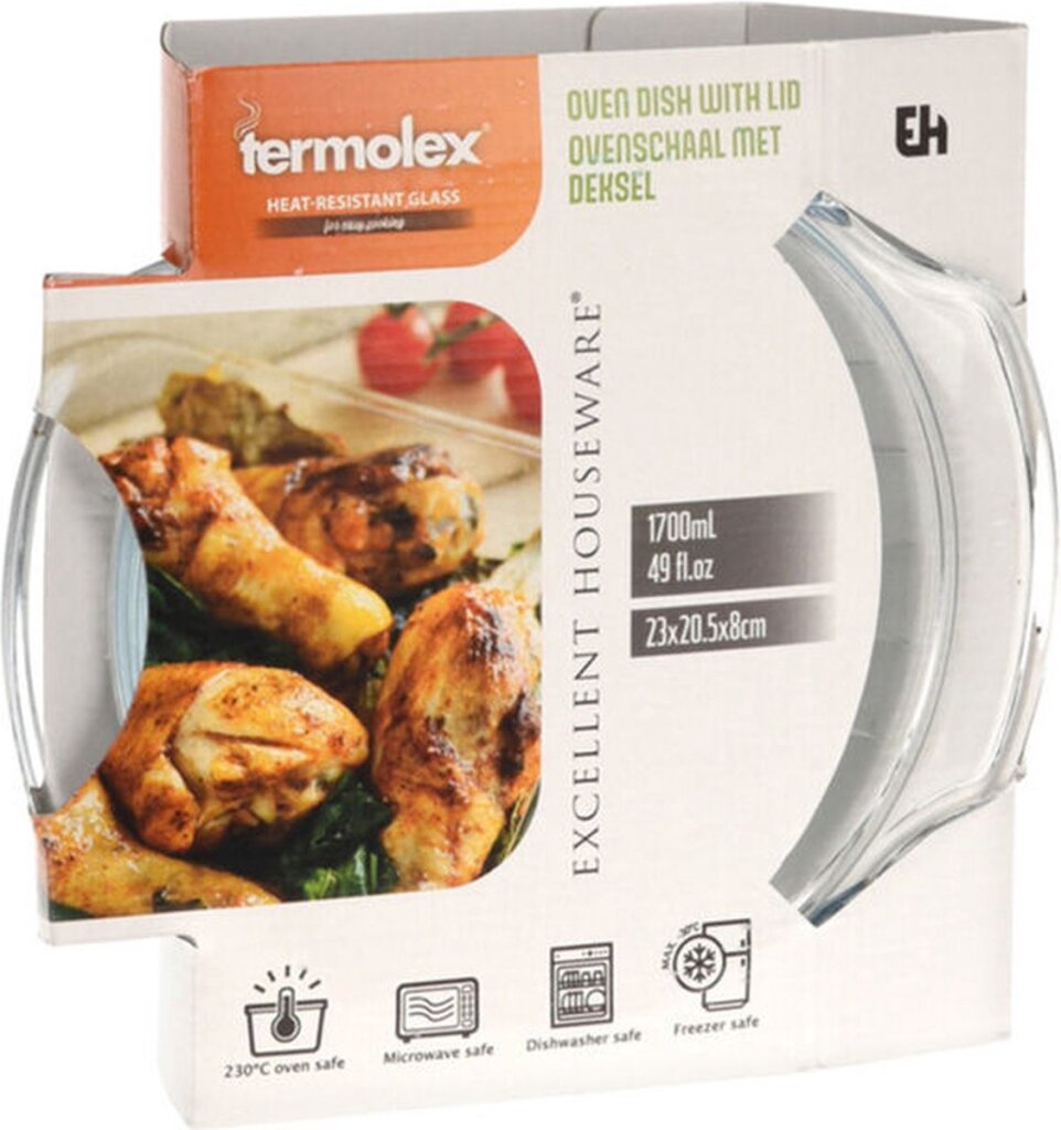 Excellent houseware doabuy ovenschaal met deksel glas 23x205x8 cm - 1700 ml