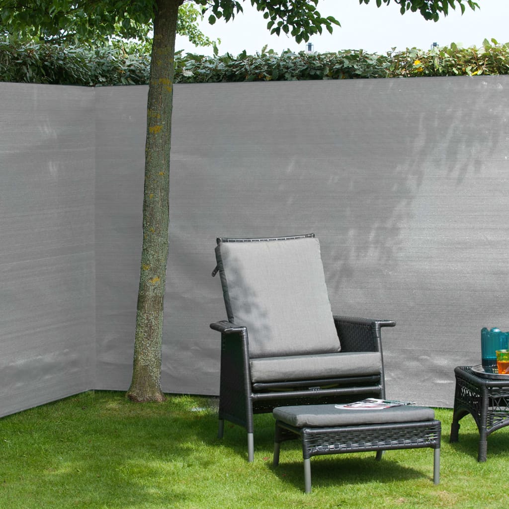 Nature tuinscherm 1,5x5 m pe grijs