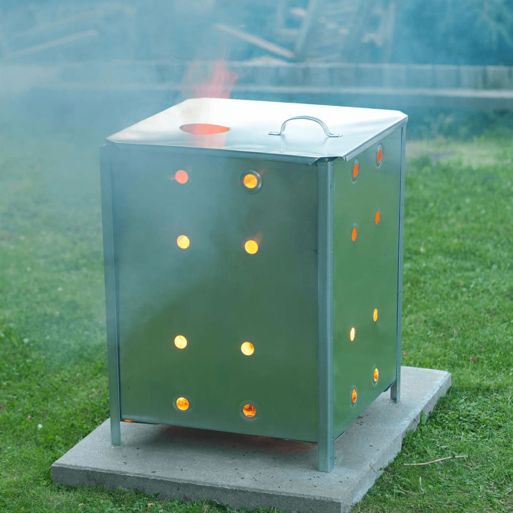 Nature tuinverbrandingsoven vierkant 46x46x65 cm gegalvaniseerd staal