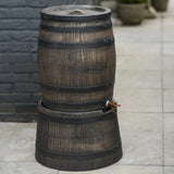 Nature standaard voor regenton met hout-look 45x28,5 cm bruin