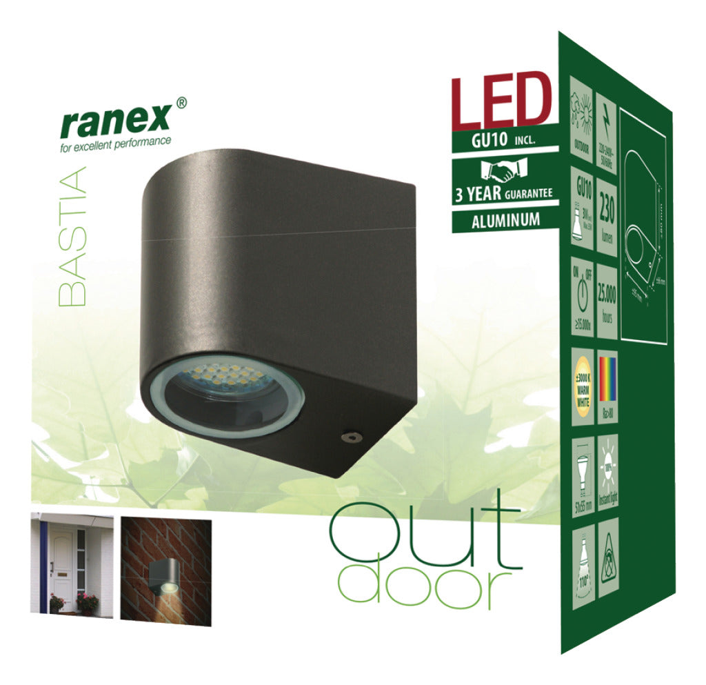 Ranex ra-5000332 led buitenwandlamp van roestvrijstaal