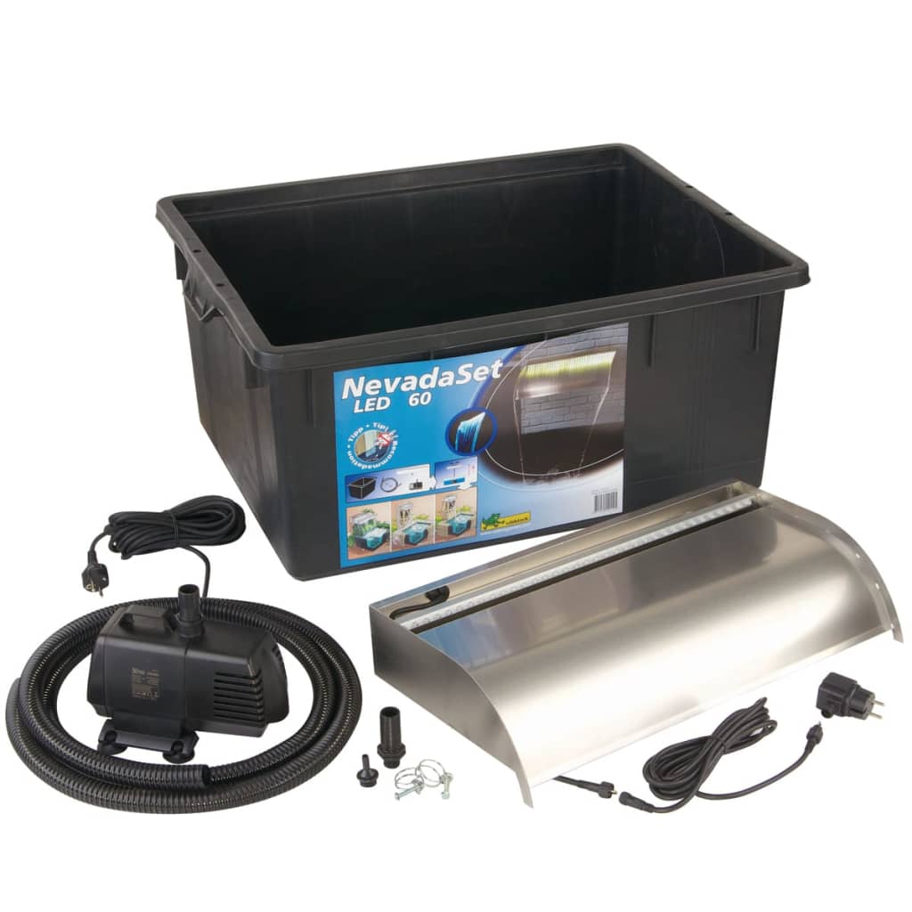 Ubbink waterval met led's nevada 60 cm roestvrij staal