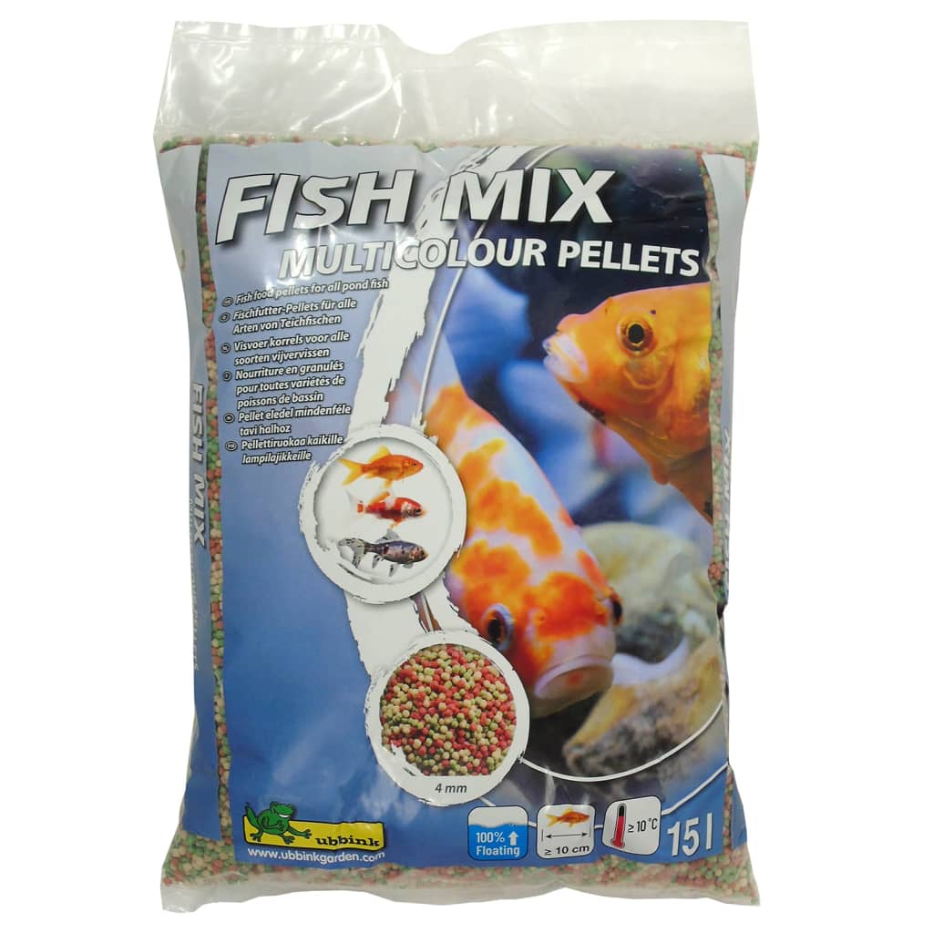 Ubbink visvoer fish mix multicolour pellets 4 mm 15 l