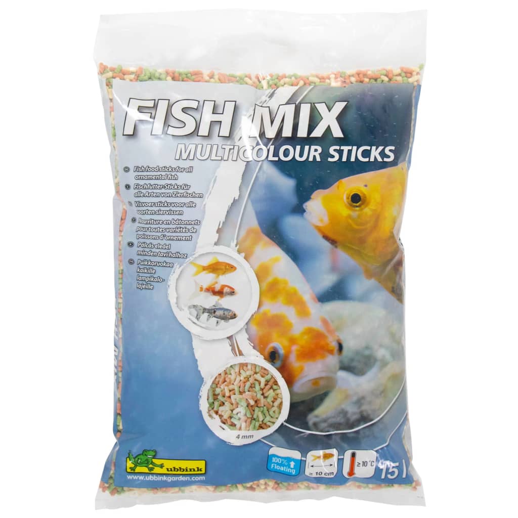 Ubbink visvoer fish mix multicolour sticks 4 mm 15 l
