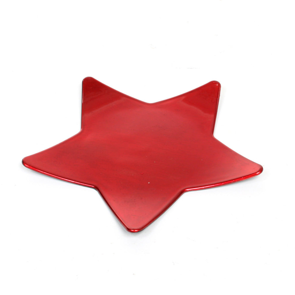 House of seasons mila decoratiebord ster 25 cm rood