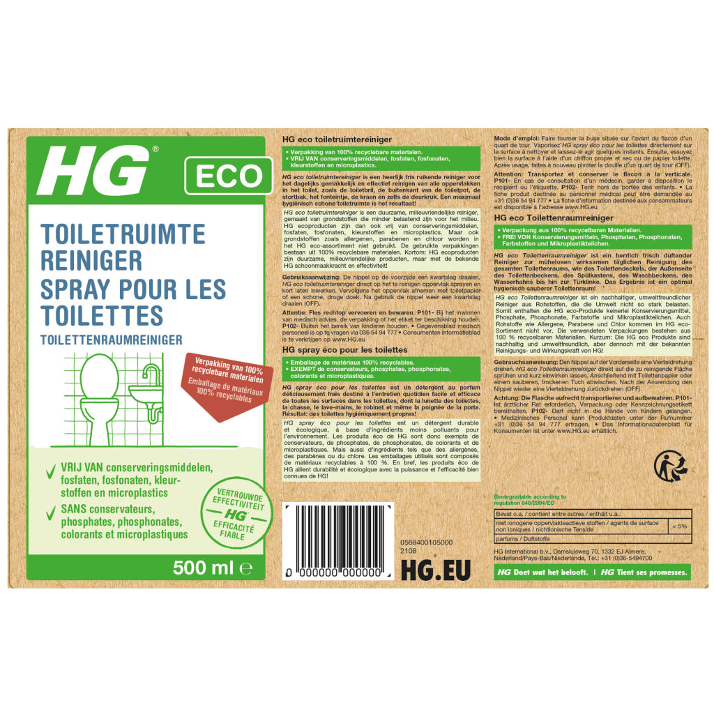 Hg eco toiletreiniger 500 ml