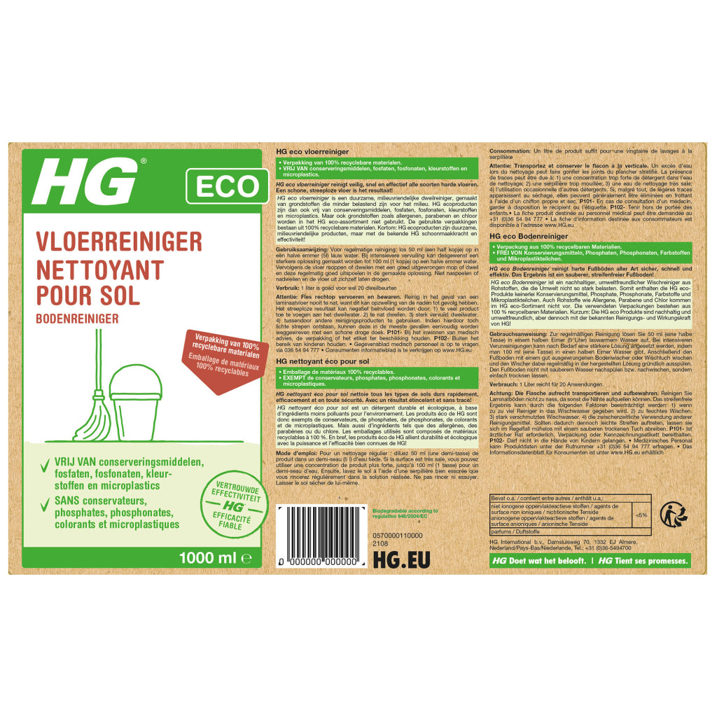 Hg eco vloerreiniger 1l