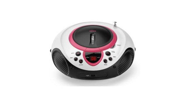 Lenco scd38 draagbare cd usb speler roze