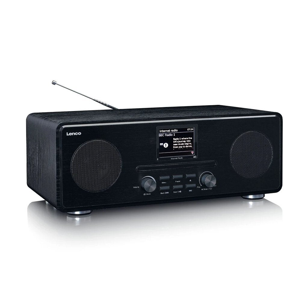 Lenco Lenco DIR-260BK DAB+ Internet Radio CD-Speler Hout Zwart