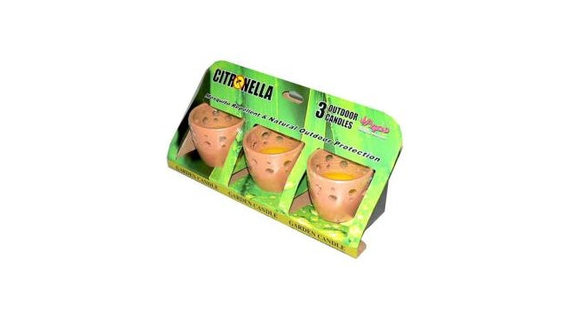 Diverse citronella terracotta potjes set van 3